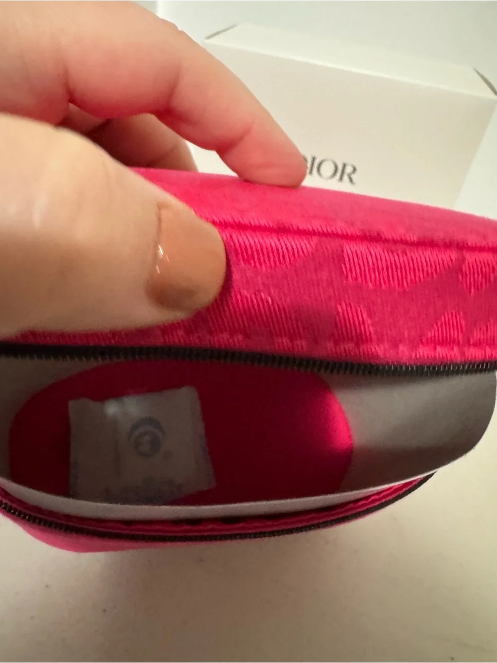 Dior Hot Pink Jacquard Cosmetic Case